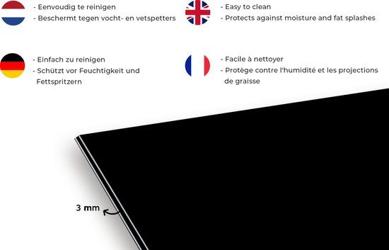 KitchenYeah Spatscherm keuken 120x80 cm - Dieren Leeuw Zwart Wit Portret - Aluminium