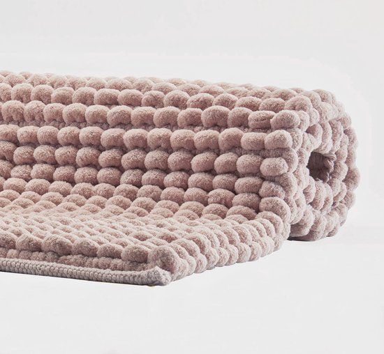 Aquanova Axel Badmat Dusty Pink - Rond - Katoen - Anti-slip - Wasbaar