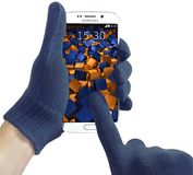 mumbi Touchscreen handschoenen XL voor capacitieve displays blauw