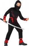 Atosa Ninja verkleedkleding kostuum - voor jongens - carnaval - zwart 104