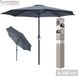 Sunnydays Parasol 300cm Rond Grijs Aluminium Stokparasol Waterafstotend Kantelbaar