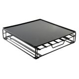Fijalo Items Koffie cup/capsule houder/dispenser - metaal - zwart - 32 x 29 cm - Koffiecups ladekastje Nespresso/dolce Gusto