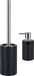 Spirella Badkamer accessoires set - WC-borstel/zeeppompje - porselein - zwart