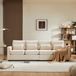 HAUSS SPOLE Canapé - Canapé 4 places avec poches d'accoudoir et 4 coussins - Pour salon, appartement et bureau - Lin beige