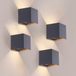 Ledvion - 4x USB Oplaadbare Wandlamp met Sensor – 4400 mAh – Antraciet – Draadloos – IP44 – Binnen & Buiten – Warm Wit Licht
