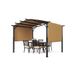 VEVOR Pergola Arquée Rétractable, 3048x3048 mm, Pergola Extérieur à Toit Arqué en Métal avec Auvent Pare-soleil, Grand Abri Ombragé de Patio Robuste, pour Terrasse, Arrière-cour, Jardin, Bord Piscine