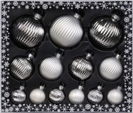 Inge's Christmas Decor Gmbh 26x pièces boules de Noël luxe en verre nervuré argent 4, 6, 8 cm