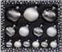 Inge's Christmas Decor Gmbh 26x pièces boules de Noël luxe en verre nervuré argent 4, 6, 8 cm