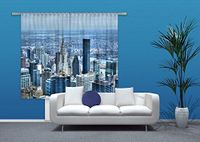 AG Design New York City gordijn, 2-delig, stof, meerkleurig, 180 x 160 cm