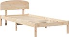 vidaXL Bedframe met hoofdeinde, Naturel, 75 x 190 cm, Massief grenenhout
