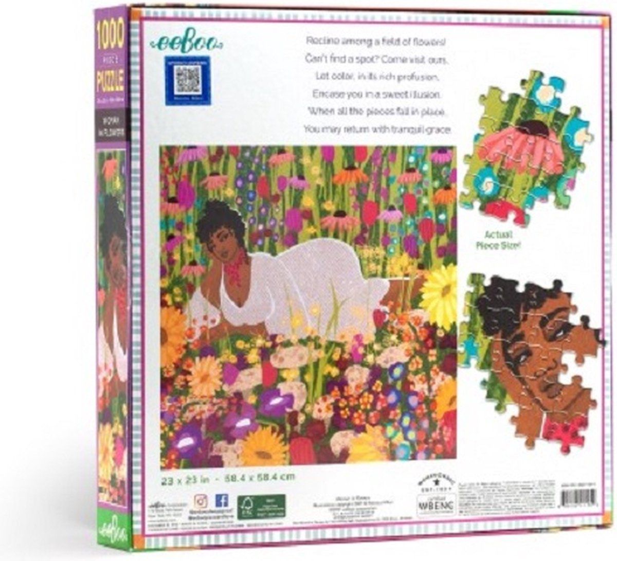 Eeboo puzzel - Woman in Flowers (1000) - 0689196511554