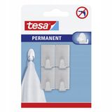 Tesa Permanent Serie Metalen Wandhaken Zelfklevend Zilver 4 Stuks