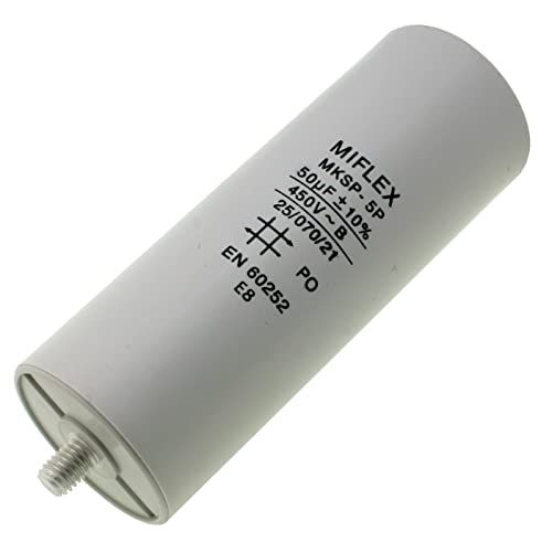 Miflex Aanloopcondensator motorcondensator 50µF 450V 45x119mm stekker M8