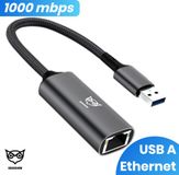 Good2Know Ethernet adapter USB-A - Rj45 - USB A 3.0 naar Ethernet adapter - Internet adapter - 20CM - Aluminium behuizing