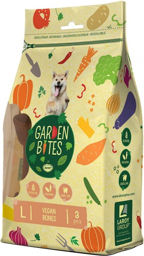 Duvo Garden Bites Vegan Bones Hondensnack Glutenvrij - L - 3 stuks
