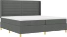 vidaXL Boxspring bed met matras met LED Grijs 200 x 200 cm Stof