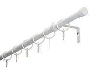 Gardinia 23-4214 Gordijnroede-set, 1 roede, Ø19/16 mm, aan beide zijden uitschuifbaar, metaal, wit, 120-190 cm