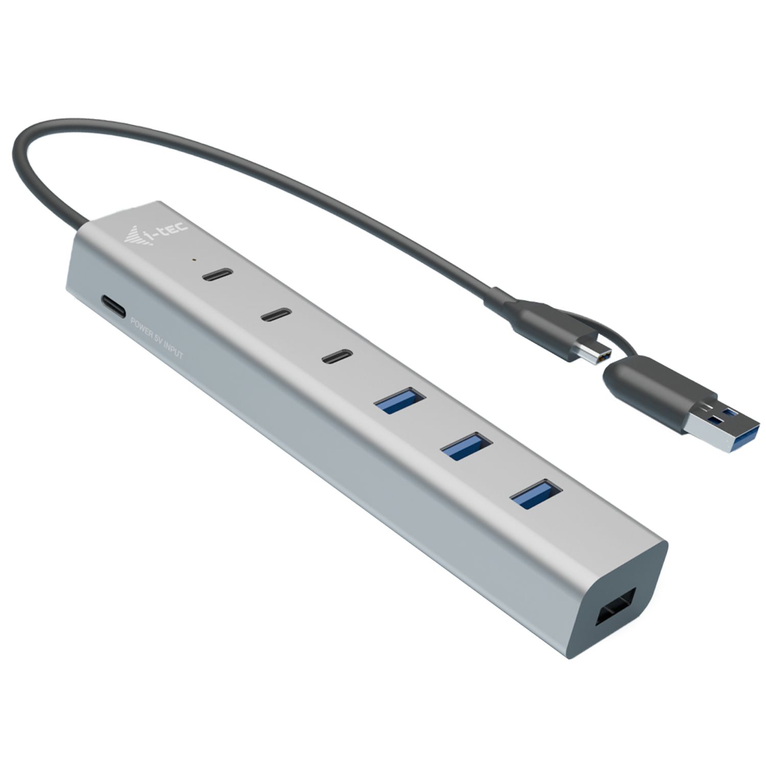 i-tec CAHUBMETAL7 USB-hub 4 + 3 poorten USB-A, USB-C USB 3.1 Gen1 5 GBit/s Grijs