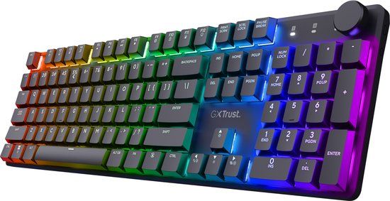 Trust GXT 868 Torix - Draadloos Mechanisch gaming toetsenbord - Full RGB - White Switches - Qwerty US - Zwart