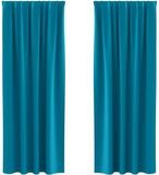 vidaXL Blackout Gordijnen met Ringen 2 st Turquoise 245 x 140 cm