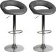 Urban Living WE LOVE Set van 2 Grijze PU-Barkrukken