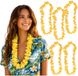 Hawaii kransen - 6x - met okergeel/zacht oranje bloemen - 110 cm - Tropisch feestthema - verkleed accessoires - kunststof