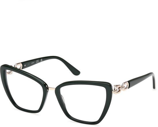 Guess GU50180 Shiny dark green Cat Eye Acetaat Vrouwen Brilmonturen