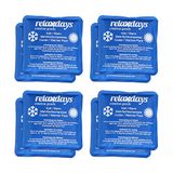 Relaxdays gel pack set van 8, warmte- en koudekompressen, 11 x 11 cm, hot cold packs, eerste hulp, herbruikbaar, blauw