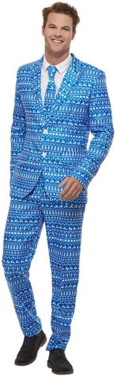Smiffys Kostuum -M- Wrapping Paper Suit Blauw