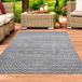 Tapis d'extérieur moderne, résistant aux intempéries, adapté pour terrasse et balcon, style bohème, de haute qualité, couleur : anthracite, dimensions : 120 x 160 cm