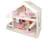 Theorema Houten poppenhuis met solarium en accessoires, groot huis 58,5 x 24 x 56 cm voor meisjes van 3 + jaar, compleet poppenhuis