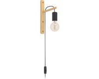 EGLO Pockley Wandlamp - E27 - Zwart, Bruin