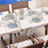 PETTI Artigiani Italiani Modern tafelkleed met wit marmereffect, tafelkleed voor de keuken, 90 x 90 cm, 100% Made in Italy