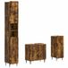 vidaXL - 3-delig - badkamerkast - set - ZWOLLE - Gerookt - eiken - Bewerkt - hout