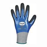 STRONGHAND Delano snijbestendige handschoenen donkerblauw / zwart EN 388 PBM II mt. 10