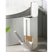 CWLL 4,4 inch brede prullenbak met toiletborstelhouder, slanke plastic prullenbak 1,3 gallon, vuilnisbak met persbovendeksel, witte rechthoekige moderne afvalbak voor badkamer, campers, slaapzaal,