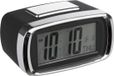 Atmosphera horloge de table/réveil Snooze - noir/argent - plastique - 10 x 6 cm - Numérique/LED - alimentation par piles