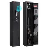 VEVOR Wapenkast met digitaal toetsenbord en sleutel, geweerkast met oplader, ledverlichting en verstelbare houders, intelligente vergrendelingsbediening, 250 x 220 x 1335 mm