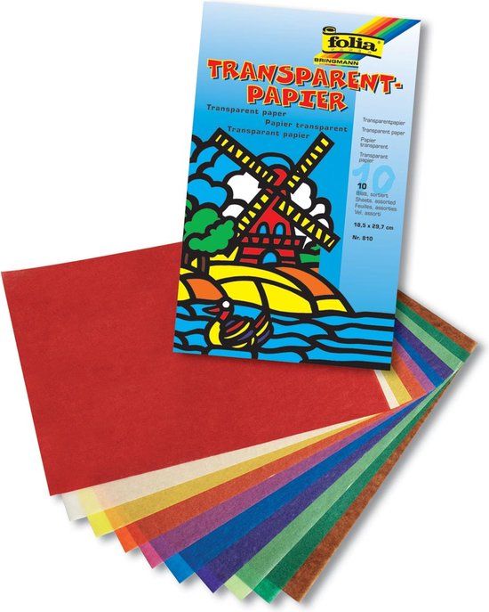 Folia Transparant Papier 45 g/m² A4 Multicolor 10 vel