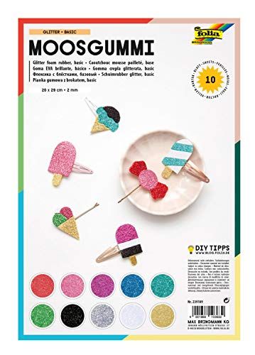Folia 239109 - Schuimrubber Glitter - 10 vellen - 10 kleuren