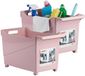 Plasticforte Boîte de rangement - 2x - Vieux rose - 45 x 24 x 27,5 cm - Plastique - À roulettes