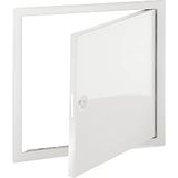 Inspectiedeur Staalplaat Wit Met Vierkante Sluiting 20 X 20 Cm
