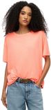 Superdry Studios T-shirt met verlaagde schouders Dames Neon Orange Katoen/Lyocell