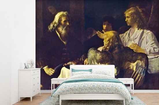 Nr1Wallpaper Behang - Fotobehang Abraham en de engelen - Rembrandt van Rijn - Breedte 330 cm x hoogte 240 cm