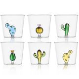 Ichendorf Milano Set van 6 tuimelaars, collectie Desert Plants, 35 cl, borosilicaatglas, handgemaakt