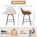 Tabourets de bar, set de 2 - Tabourets de bar pivotants - Hauteur d'assise 66 cm - Assise et dossier rembourrés - Revêtement en tissu Sherpa - Pieds en métal - Convient pour îlot de cuisine et bar - Blanc