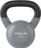Focus Fitness Vinyl Kettlebell - 18 kg - Grijs