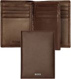 HUGO BOSS Leren Kaarthoes Classic Smooth Trifold Card Case Brown Bruine