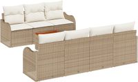 vidaXL Tuinbank - Set - 8 - st - Beige - poly - rattan