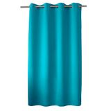 ED ENJOY HOME Verduisteringsgordijn met zilveren oogjes, turquoise, 140 x 180 cm, 100% polyester, Oeko-Tex-gecertificeerde stof, Réglisse-collectie